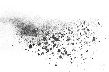 Charcoal dust texture isolated on white background