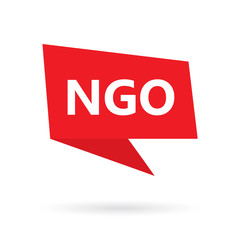 NGO (Non-Governmental Organization) on a speach bubble- vector illustration