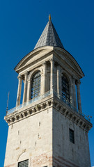 Fototapeta na wymiar Minaret on the terretory of sultanahmet, Istanbul, Turkey.