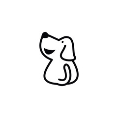 Smile Dog Look Back with Adorable Tail