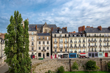 Fototapeta premium Buildings seen from the castle in Nantes 