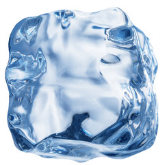 Ice cube. Macro shot. Clipping path.