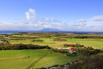 Farmland in Bronnoy municipality in Northern Norway