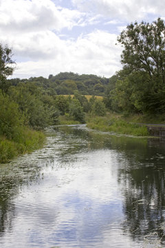 The Forth and Clyde Canal at Auchinstarry, near Cumbernauld, Scotland, UK.