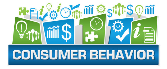 Consumer Behavior Green Blue Business Symbols On Top 