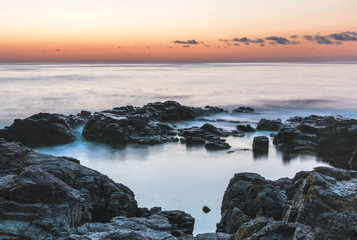 Dawn on the Black Sea in Sozopol, Bulgaria.