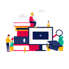 Forum, correspondence, internet, technology. Flat illustration.