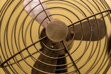 Old style electric cooling fan made of brass