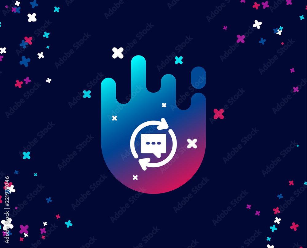 Poster update comments simple icon. chat speech bubble sign. communication symbol. cool banner with icon. a