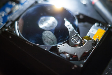 Hard disk with fingerprint data protection with cybersecurity