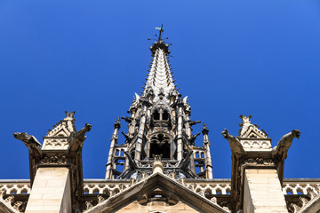 Fototapeta na wymiar Sainte-Chapelle (Holy Chapel) ornate details and gargoyles in Paris, France 
