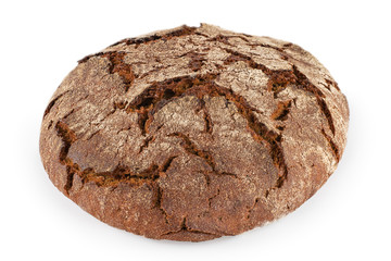 Fresh round bread isolated on white with clipping path