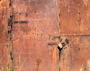 old rusty metal  background / old garage doors