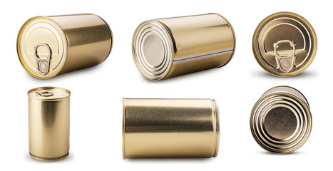 Set tincan gold metal
