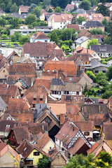 Fototapeta na wymiar Obernai. Vue panoramique sur la ville, Bas-Rhin, Alsace. Grand Est