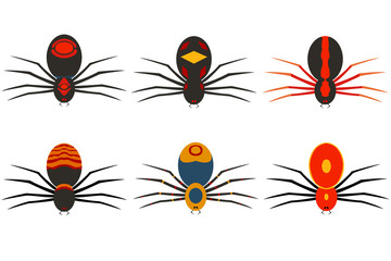 Illustration of spiders on a white background
