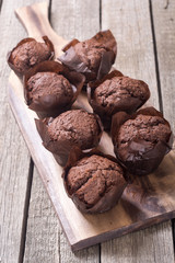 Sweet dessert chocolate muffins or cupcake