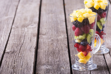 Fresh fruit and berries salad