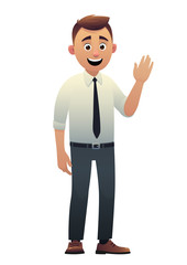 Cartoon character beautiful young man smiling vector