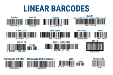 A set of bar codes. Linear barcodes. Vector illustration