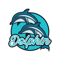 dolphin logo with text space for your slogan