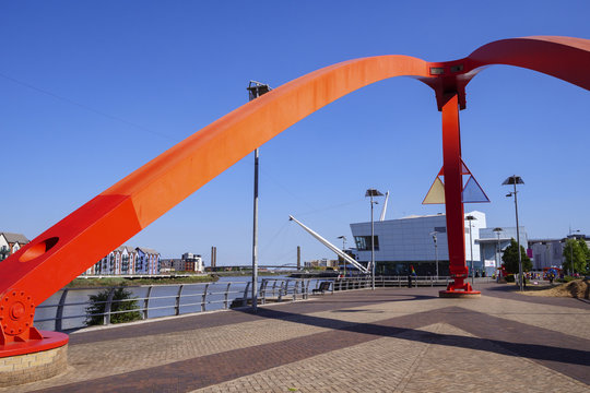 The Steel Wave Sculpture River Usk Newport Gwent Wales