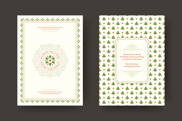 Christmas greeting card design template vector illustration.