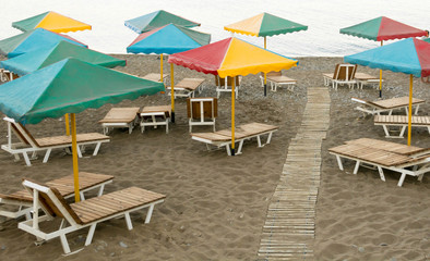 Beach and umbrellas