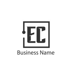 Initial Letter EC Logo Template Design