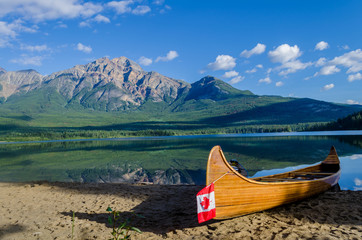 Canada canoe on a lake