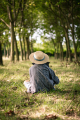 hat, nature, person, loneliness, lone, child