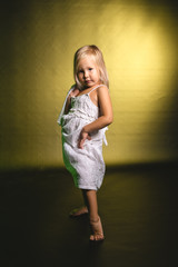 Little girl in white dress