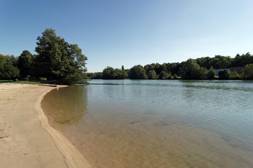 beach on Marne river bank in Seine et Marne region