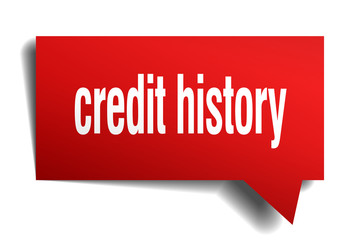 credit history red 3d speech bubble