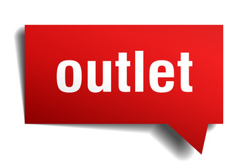 outlet red 3d speech bubble