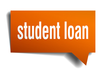 student loan orange 3d speech bubble