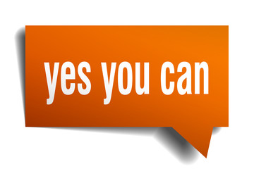 yes you can orange 3d speech bubble