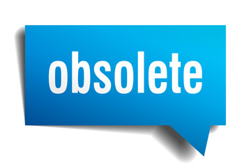 obsolete blue 3d speech bubble