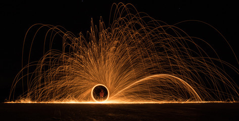 Night- Fire painting 