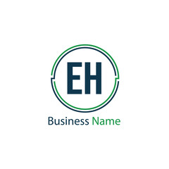 Initial Letter EH Logo Template Design