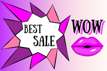 Advertising banner in a glamorous style with the inscription "Best sale"