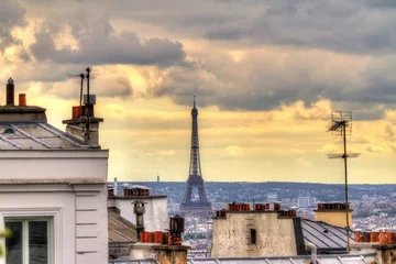 Paris spring cityscape with the Eiffel tower seen from Montmartre in the afternoon   © dennisvdwater