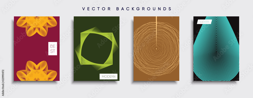 Wall mural Vector cover designs. Future Poster template. Smartphone modern background set.