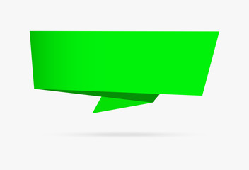 green nature banner origami ribbon paper infographic collection isolated on white background