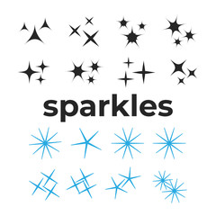 Obraz premium Sparkles, glowing light effect stars and bursts. Bright firework, decoration twinkle, shiny flash