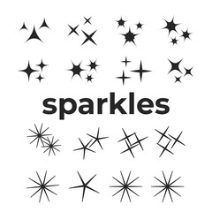 Sparkles icon set. Star element. Sparkle lights vector