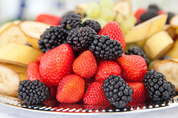 ripe strawberry and BlackBerry