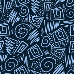 Abstract seamless pattern with colorful lines and shapes.Vector geometric background.Textile texture