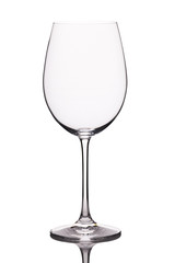 Empty wine glass, isolated on a white background