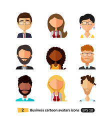 Flat icons avatars users office business people set 
